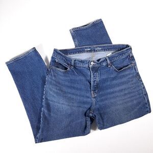 Old Navy Women's Size 14 Slouchy Straight High-Rise Denim Jeans Dark Wash